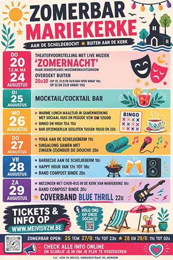 ZOMERBAR van 20 - 29 augustus op de kaai Mariekerke